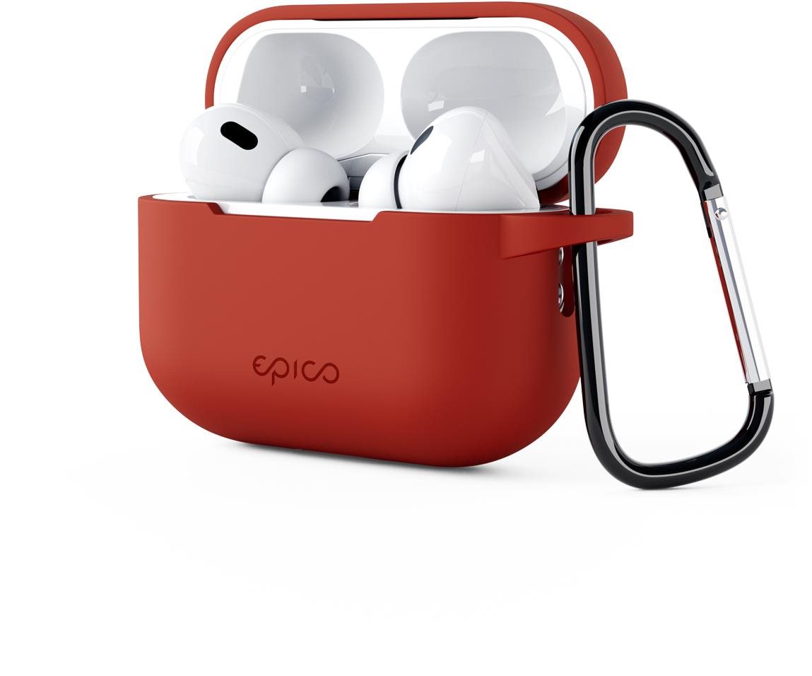 Epico Silikonhülle für Airpods Pro 2 mit Karabiner - rot...