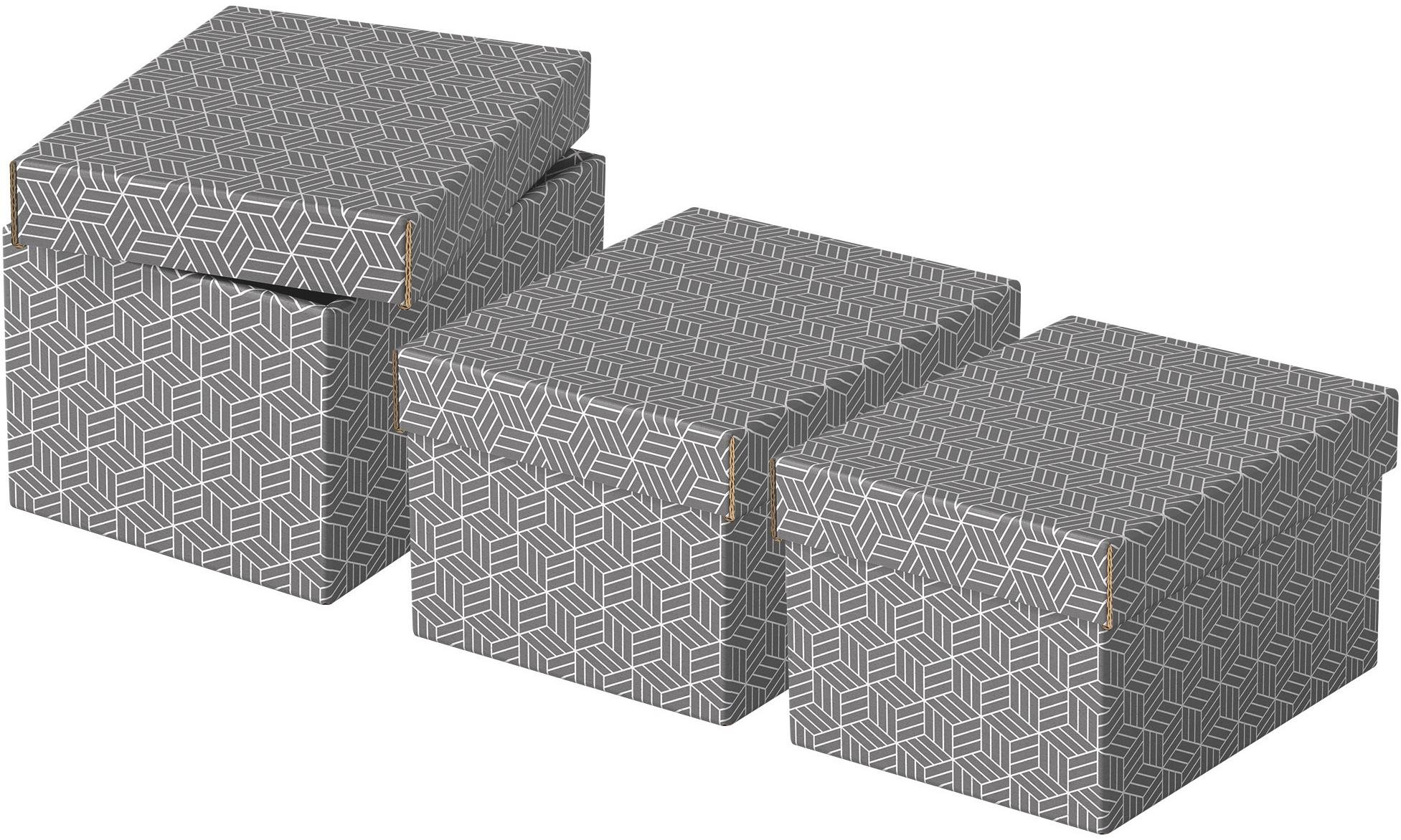 ESSELTE Home, velikost S, 20 x 15 x 25.5 cm, šedá - set 3 ks...