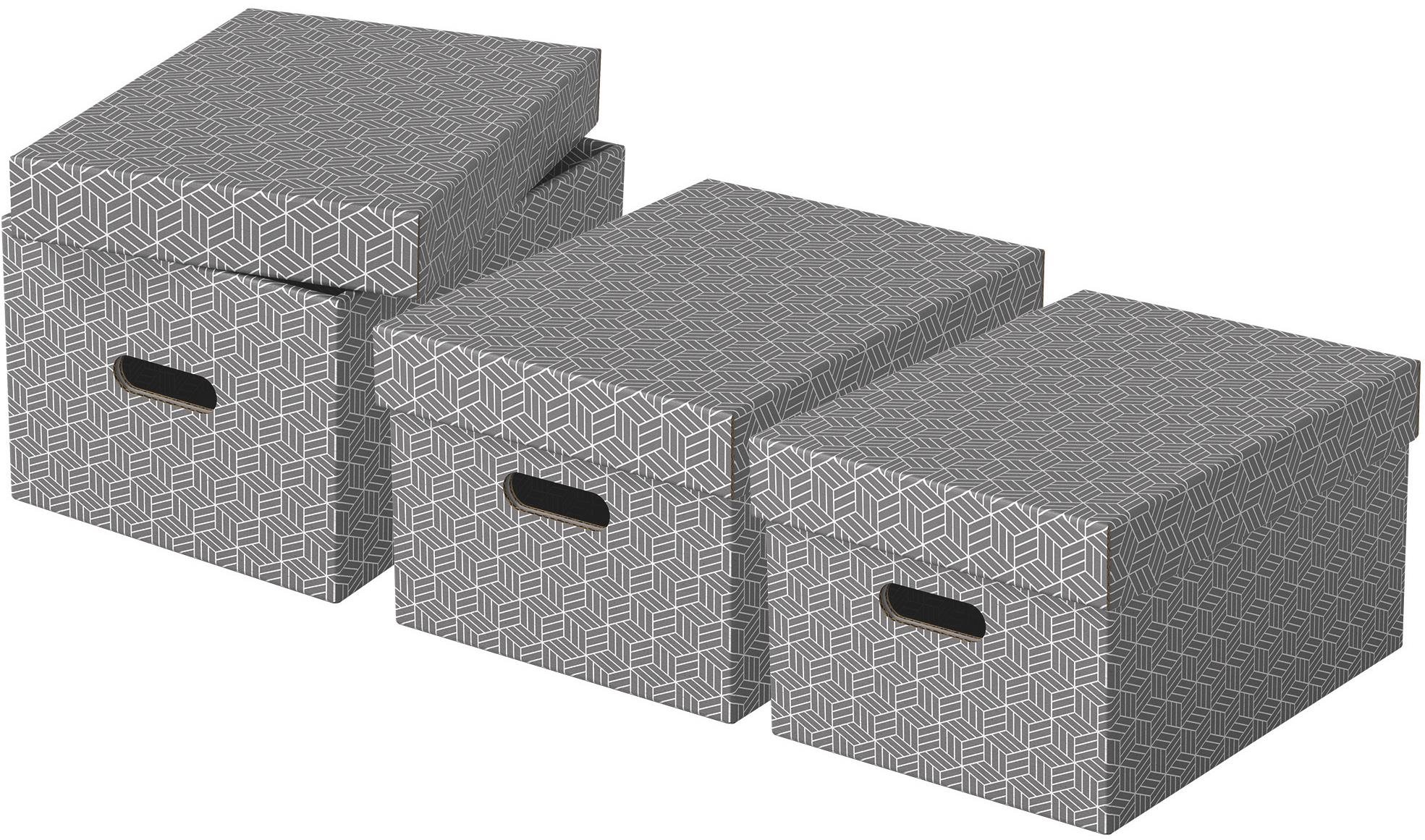 ESSELTE Home, velikost M, 26.5 x 20.5 x 36.5 cm, šedá - set 3 ks...