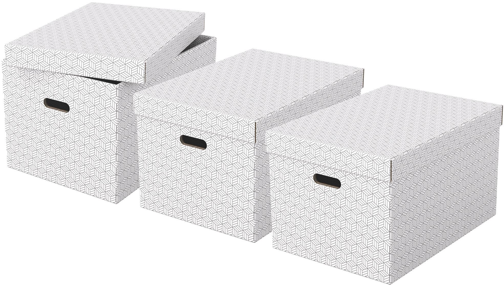 Esselte Home veľkosť L 35,5 x 30.5 x 51 cm, biela – sada 3 ks...