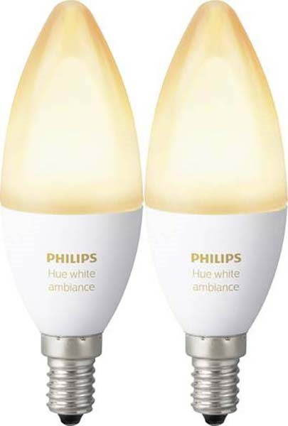 Philips Hue White Ambiance, 6 W, E14, 2 db-os készlet LED izzó