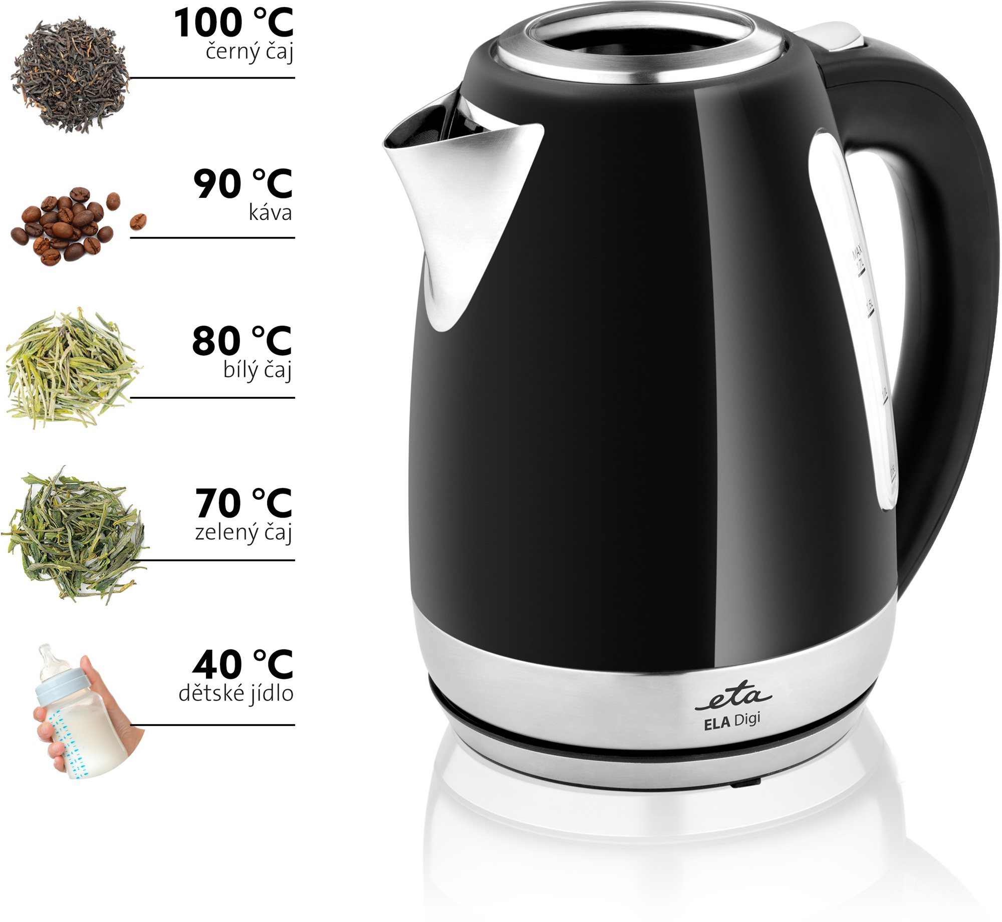 ETA Ela Digi 9598 90020, Stainless Steel Electric Kettle