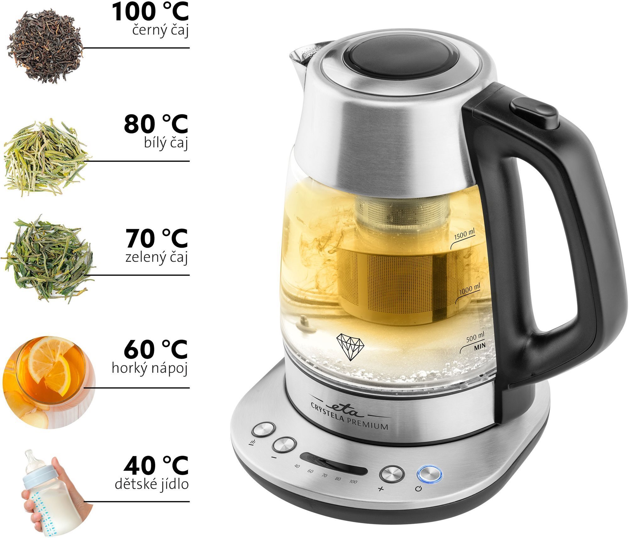 ETA Crystela Premium 9153 90000 Rýchlovarná kanvica