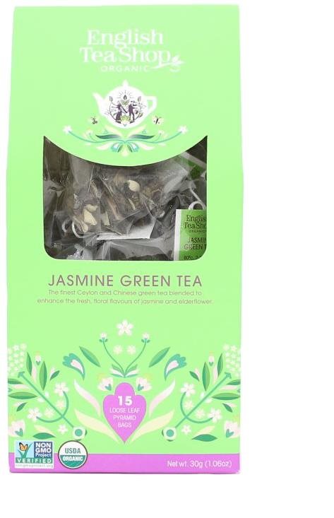 English Tea Shop Papír katedrális Zöld tea jázminnal, 15 piramis Tea