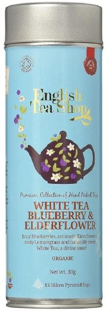 English Tea Shop Fehér tea, bodza és áfonya fémdobozban Tea