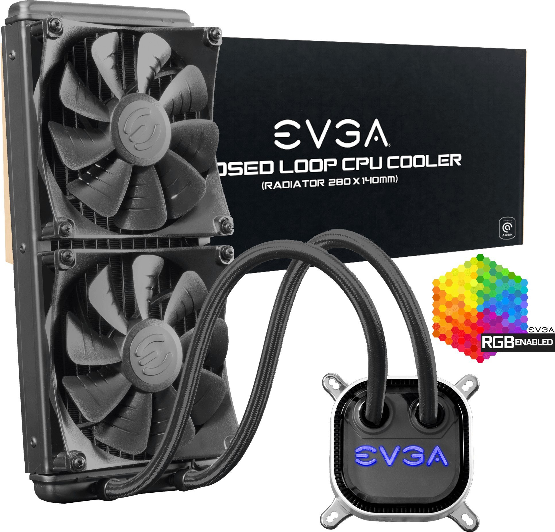 EVGA CLC 280 Liquid / Water CPU Cooler, RGB LED Cooling Water Cooling