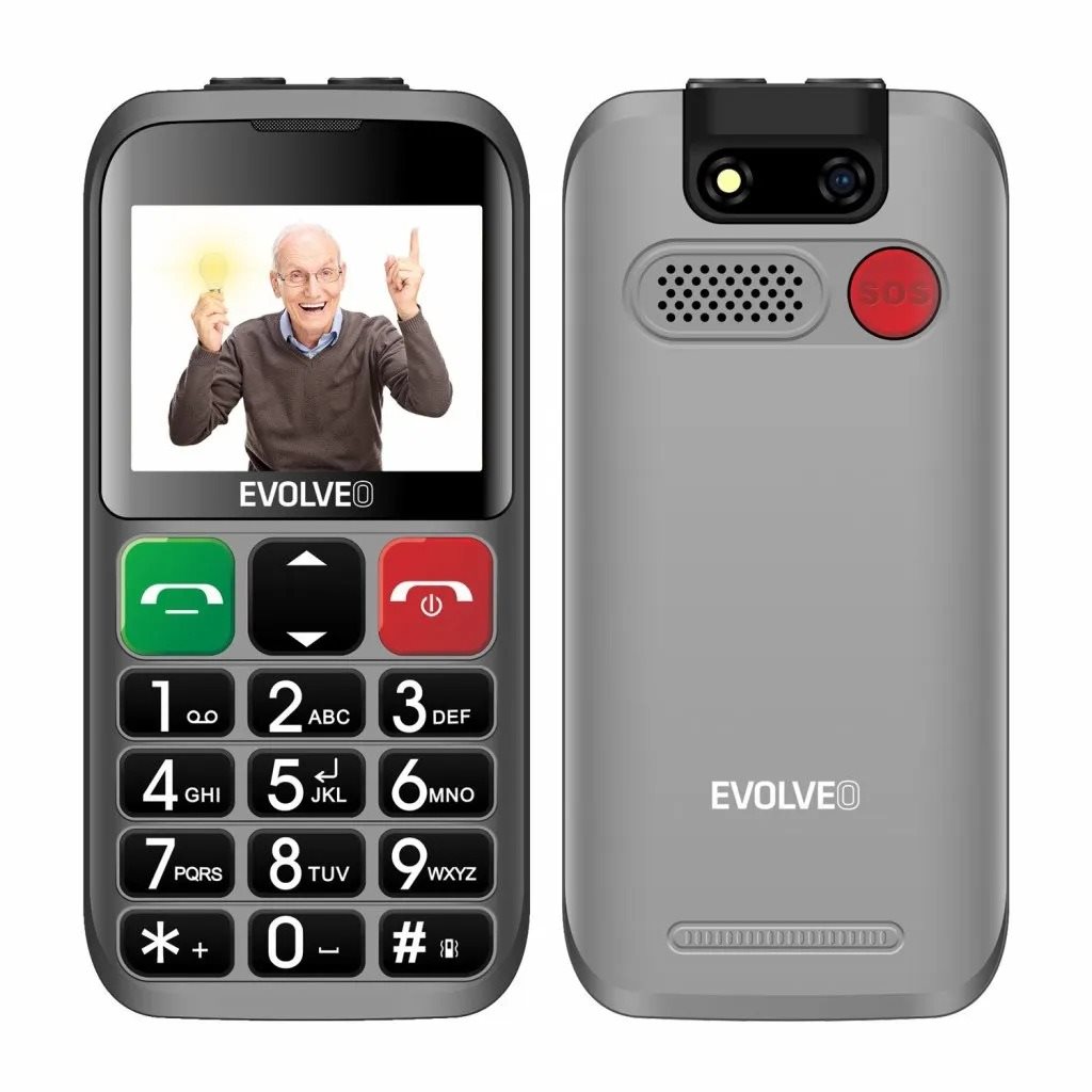 EVOLVEO EasyPhone ET, ezüst + töltőállvány Mobiltelefon