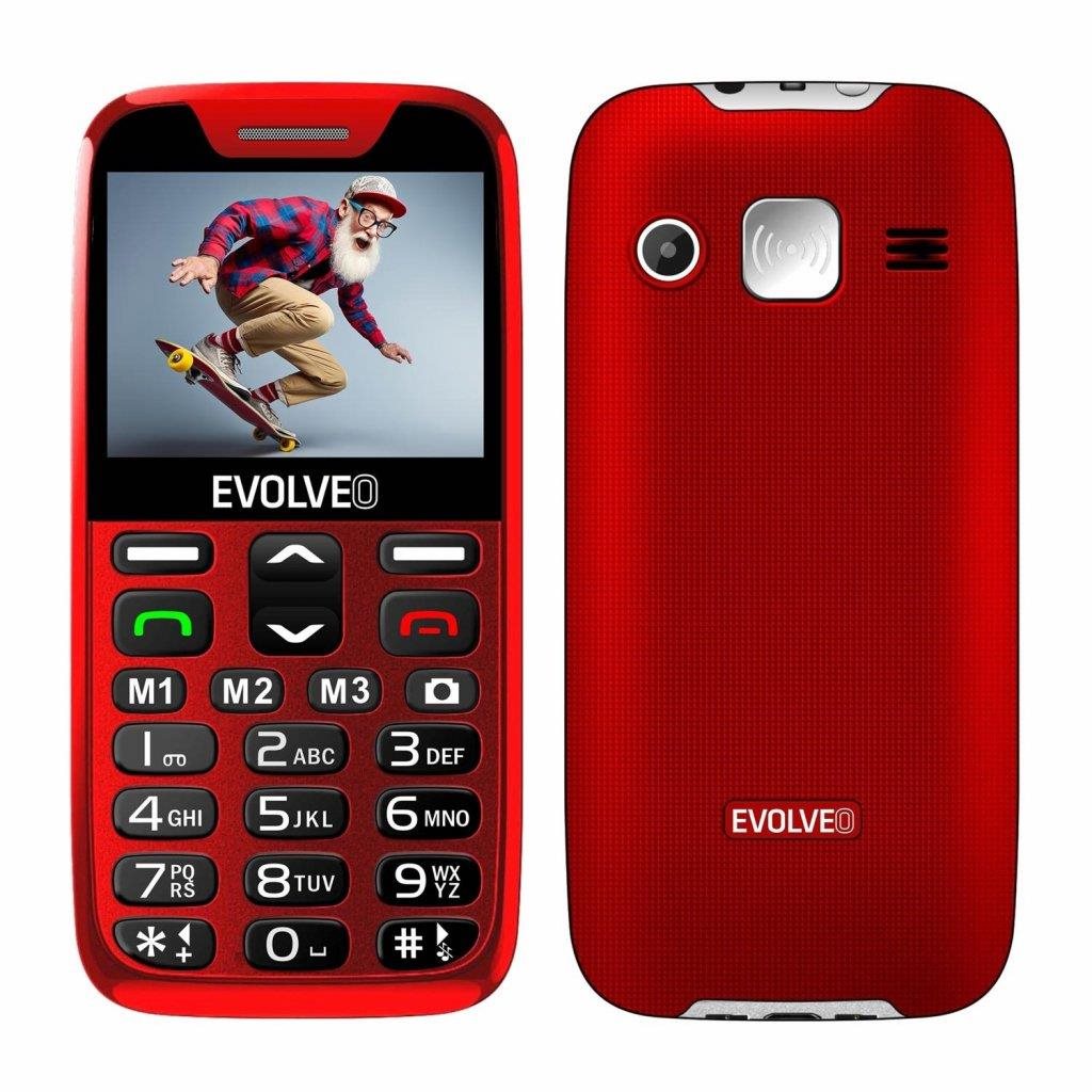 EVOLVEO EasyPhone XR červený s nabíjecím stojánkem Mobilní telefon