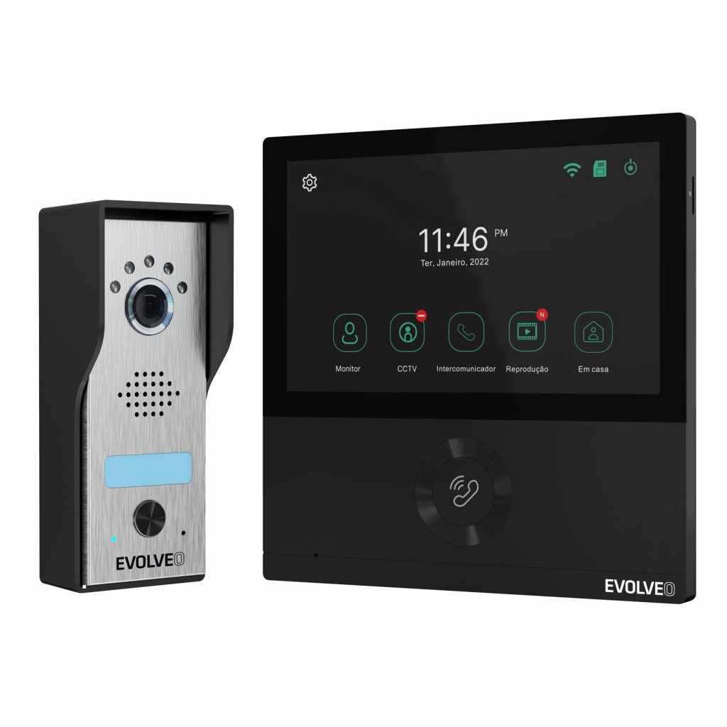 EVOLVEO DoorPhone AHD7, čierny monitor Videovrátnik