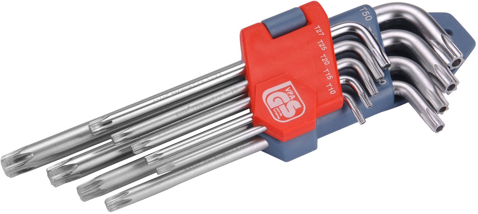 EXTOL PREMIUM L-klíče TORX, 10-50, 6601 Sada torx klíčů