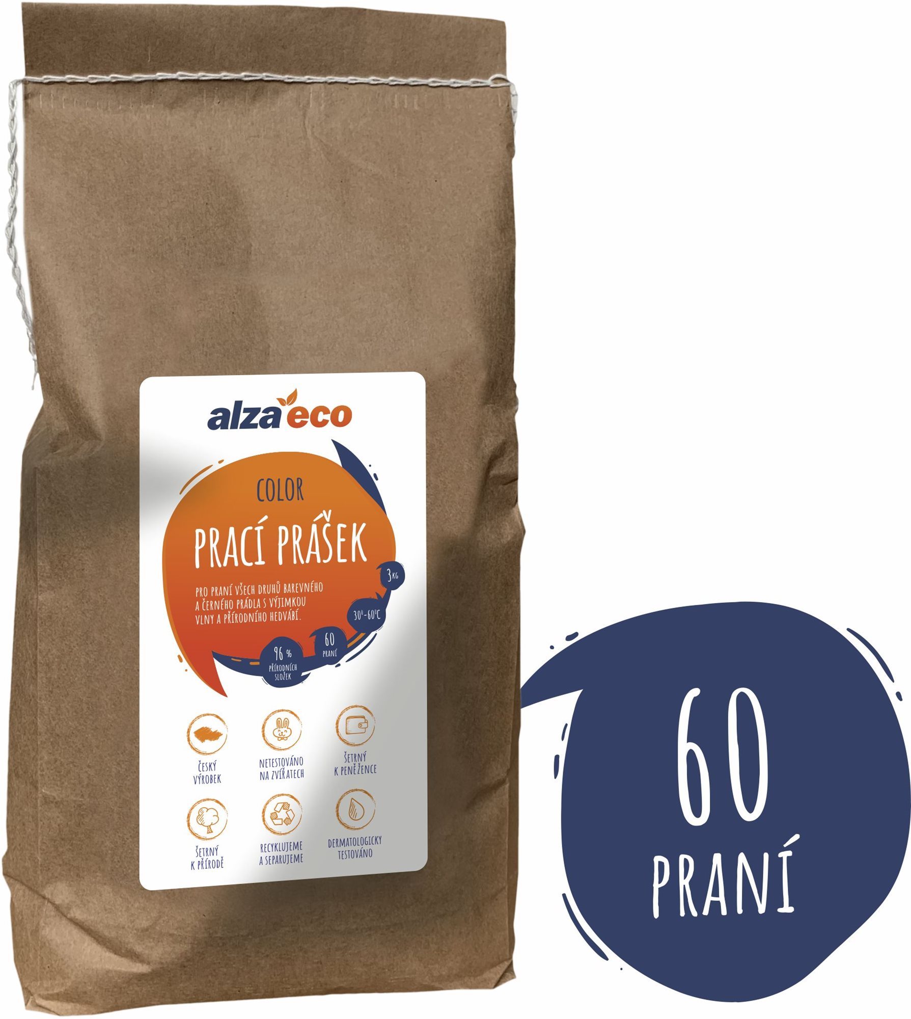 AlzaEco Prací prášok Color 3 kg (60 praní) Ekologický prací prášok
