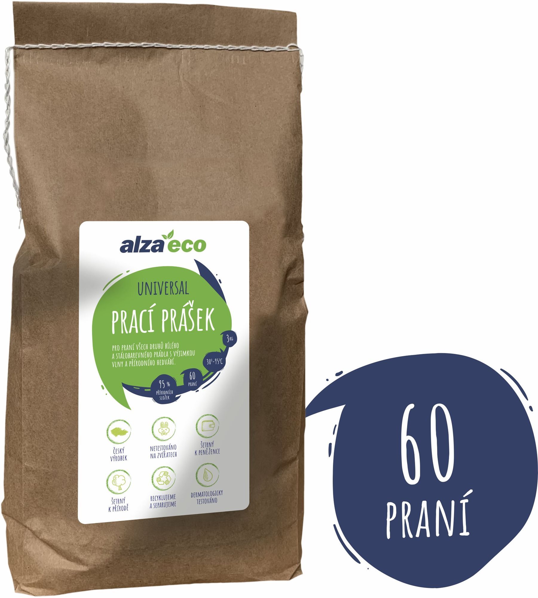 AlzaEco Prací prášok Universal 3 kg (60 praní) Ekologický prací...