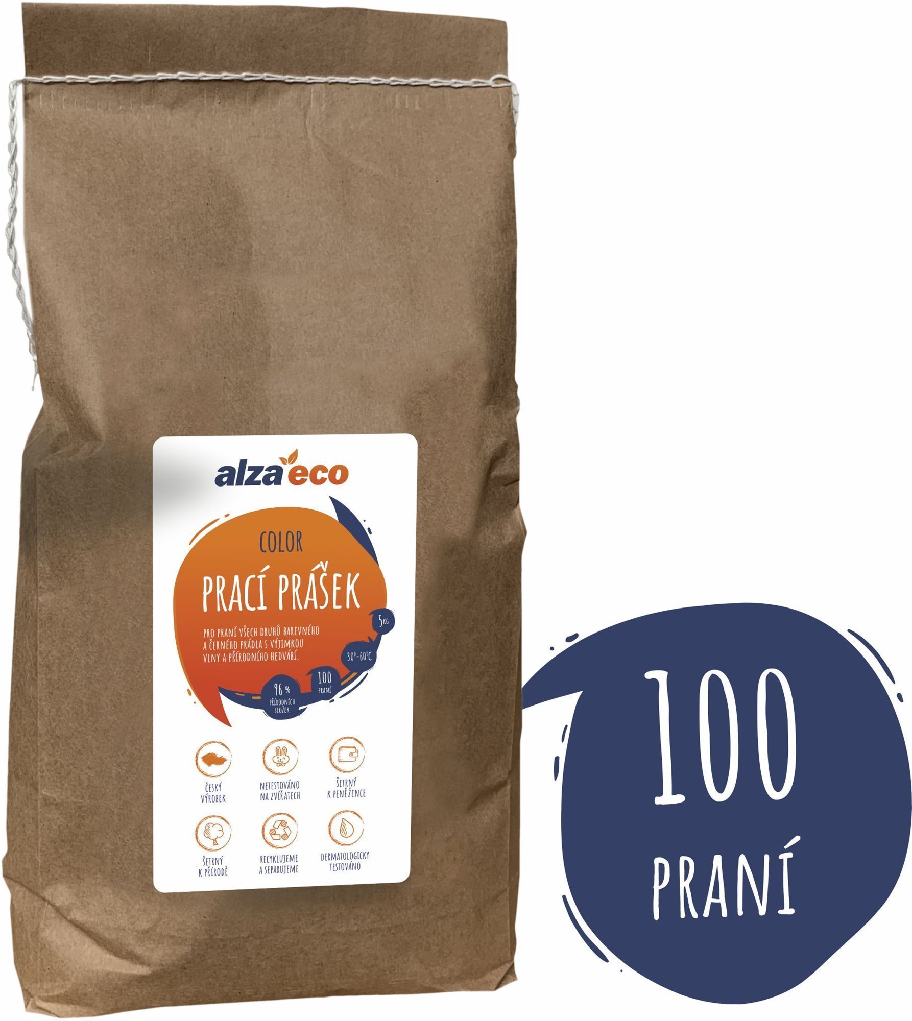 AlzaEco Color 5 kg (100 praní) Ekologický prací prášok