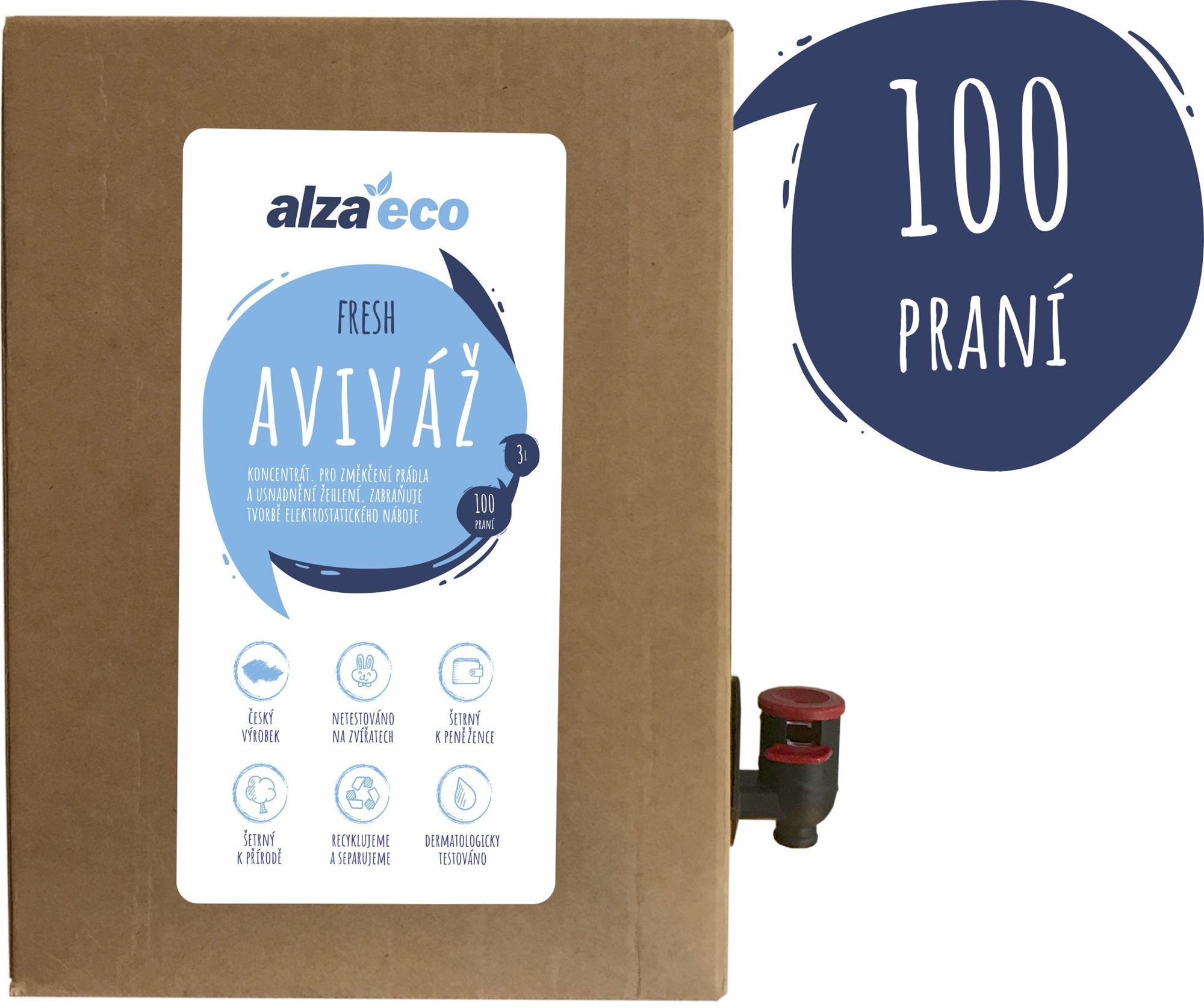 AlzaEco Aviváž Fresh 3 l (100 praní) Ekologická aviváž