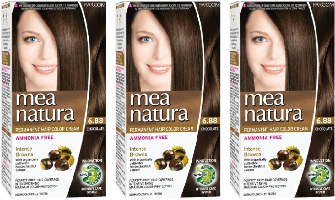 Farcom Mea Natura bez amoniaku 6.88 – Čokoláda 60 ml, 3 ks Farba na...
