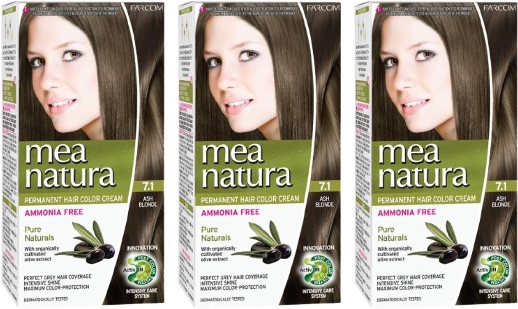 Farcom Mea Natura bez amoniaku 7.1 – Popelavá blond, 3 ks Farba na...