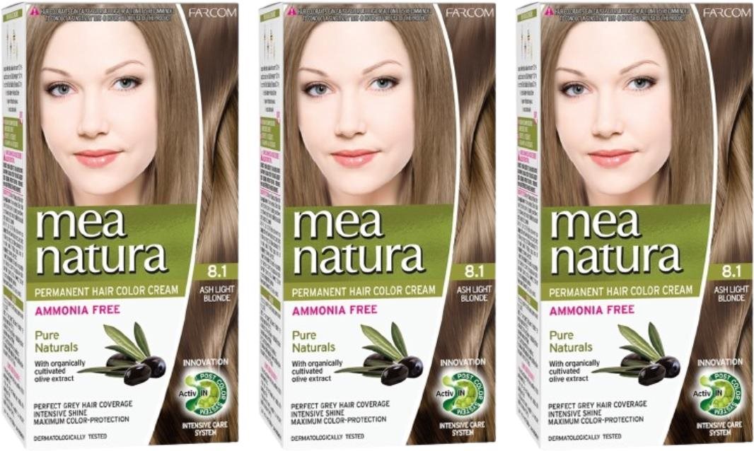 Farcom Mea Natura bez amoniaku 8.1 – Svetlá popolavá blond 60 ml, 3...