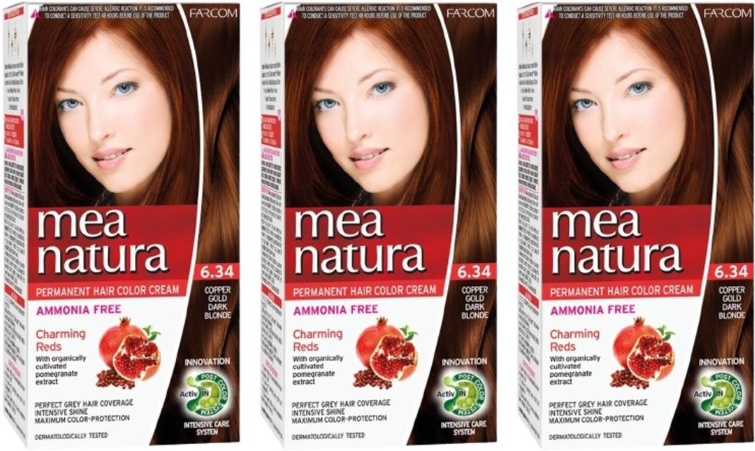 Farcom Mea Natura bez amoniaku 6.34 – Medovo zlatá tmavá blond 60...