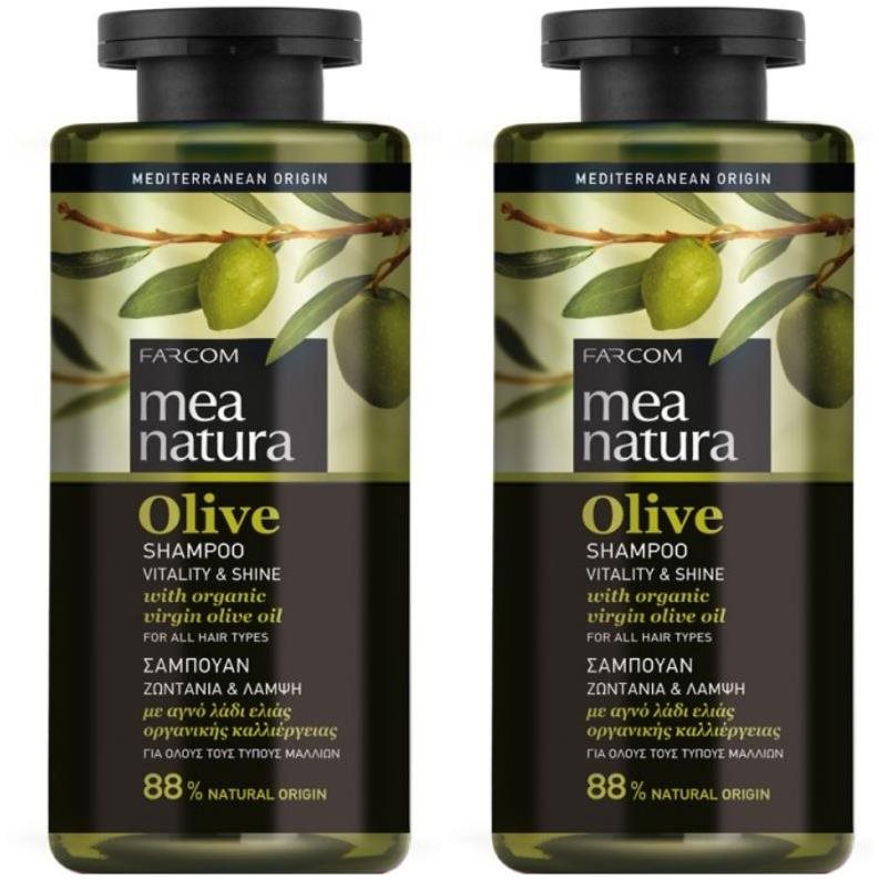 Farcom Mea Natura Olivový Šampón Vitalita a Lesk 300 ml, 2 ks Sada...