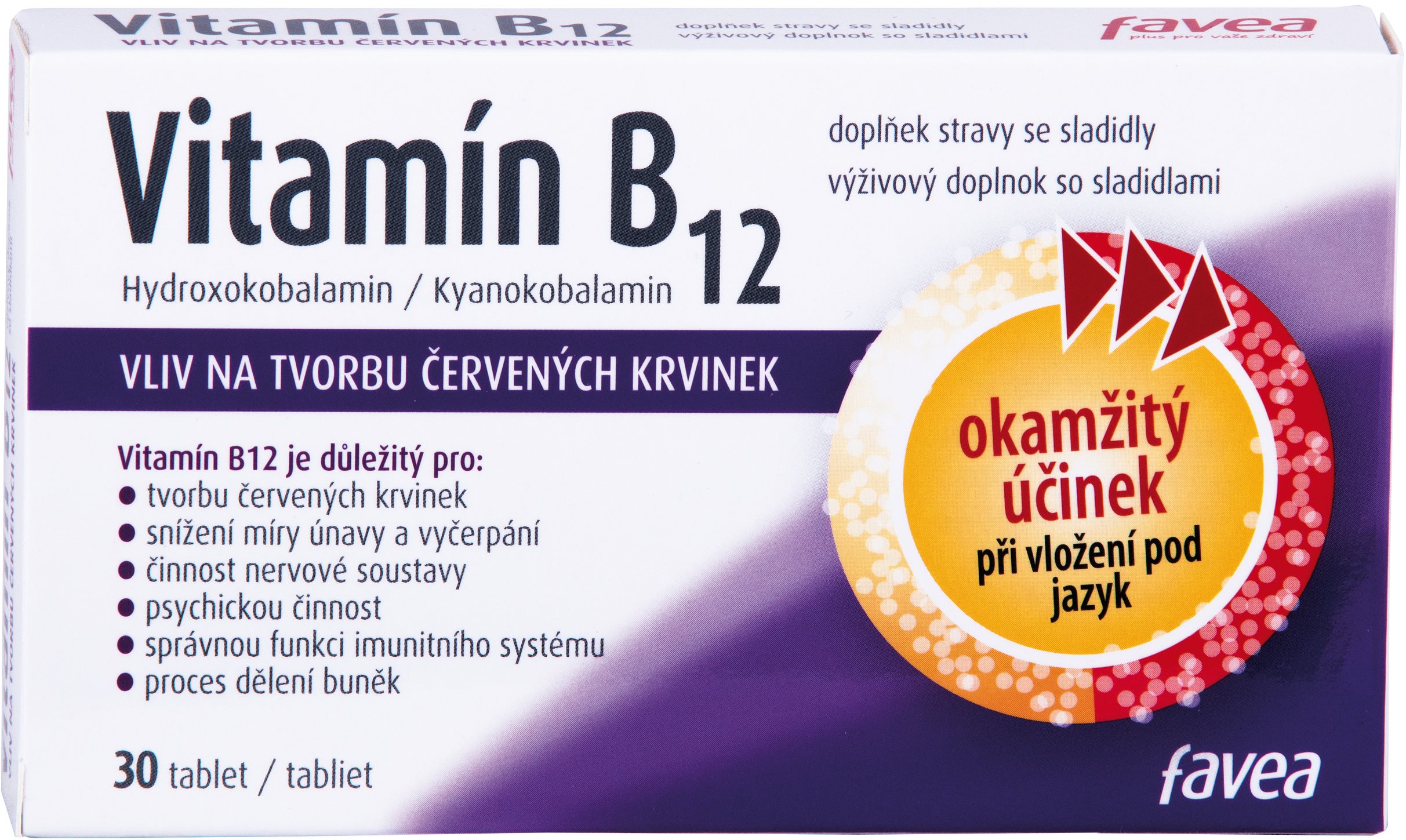 Favea Vitamín B12 30 tbl. Vitamín B