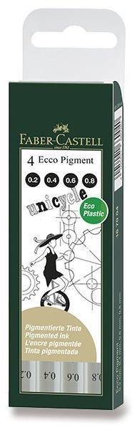 FABER-CASTELL Ecco Pigment 0.2, 0.4, 0.6, 0.8 mm - sada 4 ks...