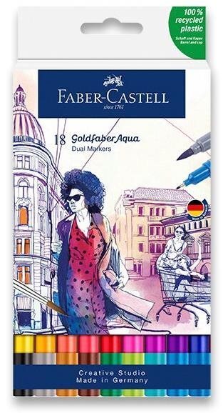 FABER-CASTELL Goldfaber Aqua, 18 farieb Fixky