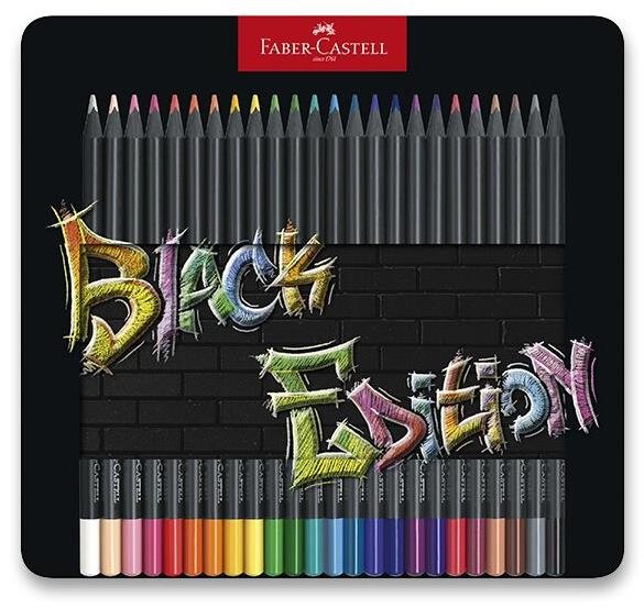 FABER-CASTELL Black Edition v plechu, 24 barev Pastelky