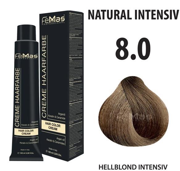 Femmas Farba na vlasy Intenzívna svetlá blond 8.0 Farba na vlasy
