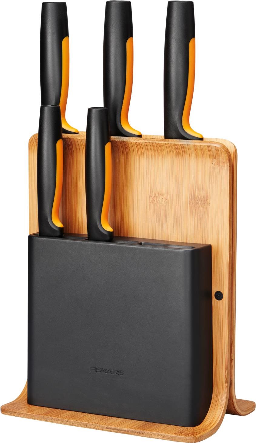 FISKARS Functional Form Bambusz blokk öt késsel Késkészlet