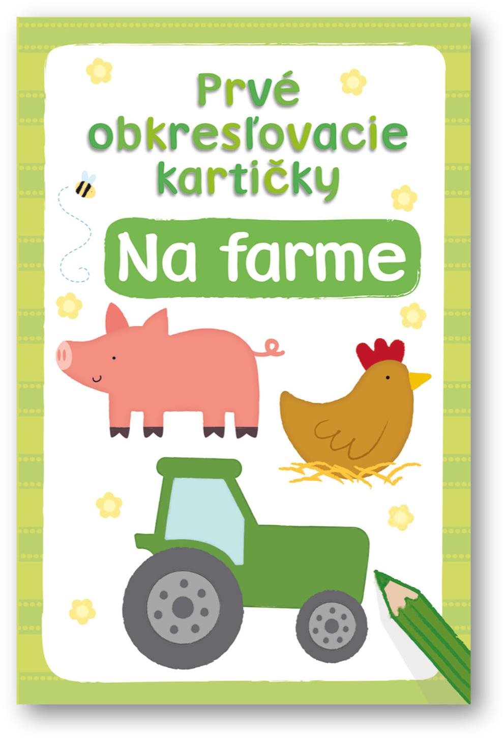 Prvé obkresľovacie kartičky –  Na farme Omalovánky