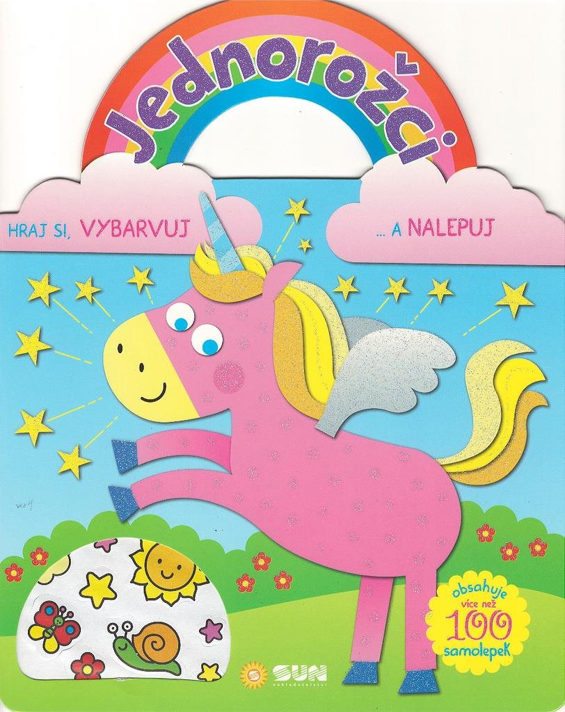Jednorožci Hraj si, vybarvuj a nalep  Omalovánky
