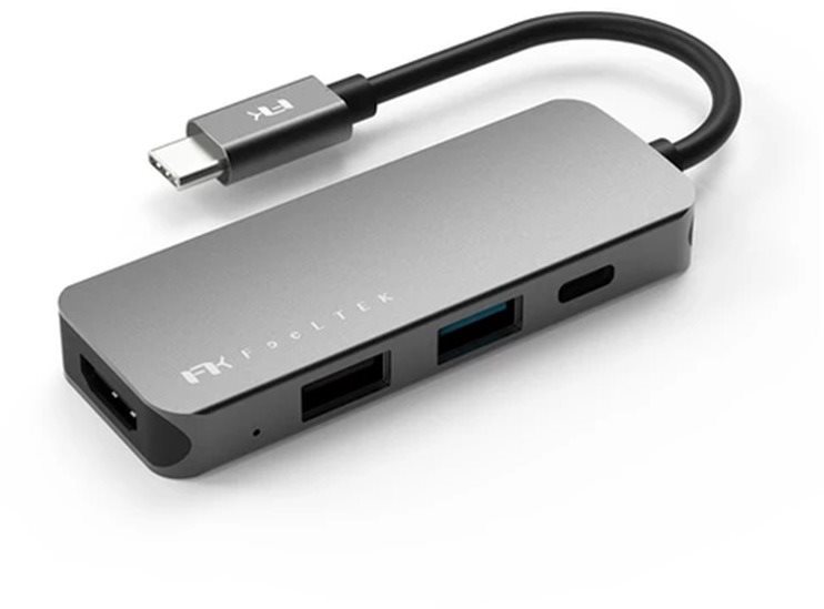 Feeltek Portable 4 in 1 USB-C Hub, argenté Adaptateur multiport