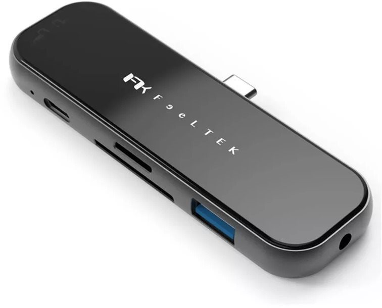 Feeltek Jet Glass 6 in 1 USB-C Hub, black Port replikátor
