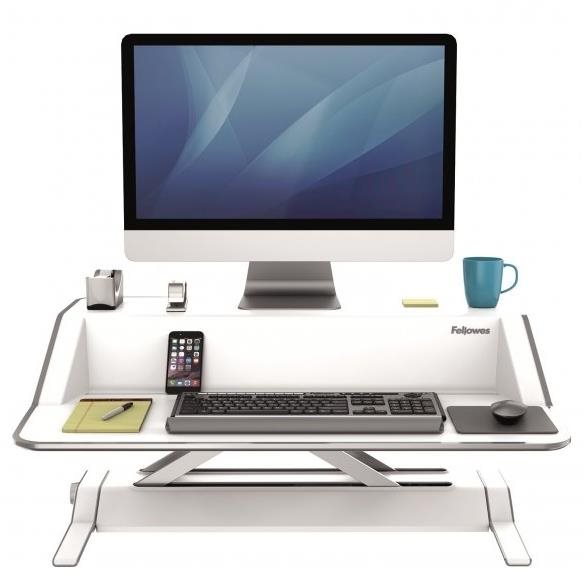 Fellowes Sit-Stand Lotus-Arbeitsplatz, weiß Monitorständer