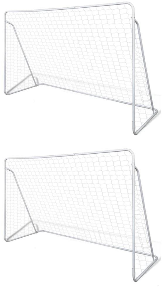 Shumee Futbalové bránky so sieťou 2 ks oceľ 240 x 90 x 150 cm...