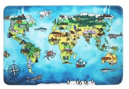 BO-MA Protišmykový kusový koberec World map 110 × 160 cm Koberec