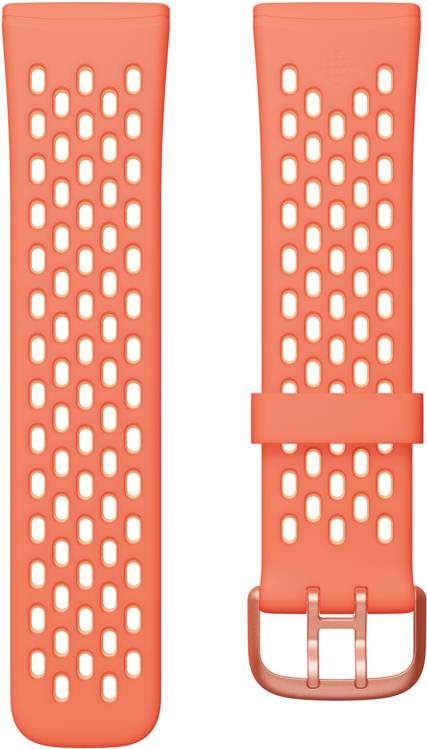 Fitbit Sense & Versa 3 Sport Band, Melon/Rose, Small Watch Strap