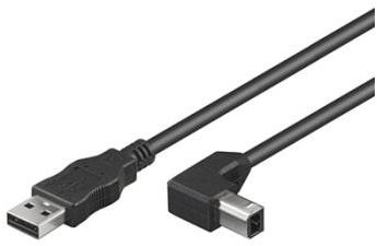 PremiumCord USB 2.0 2m Verbindungskabel schwarz gebogen Datenkabel