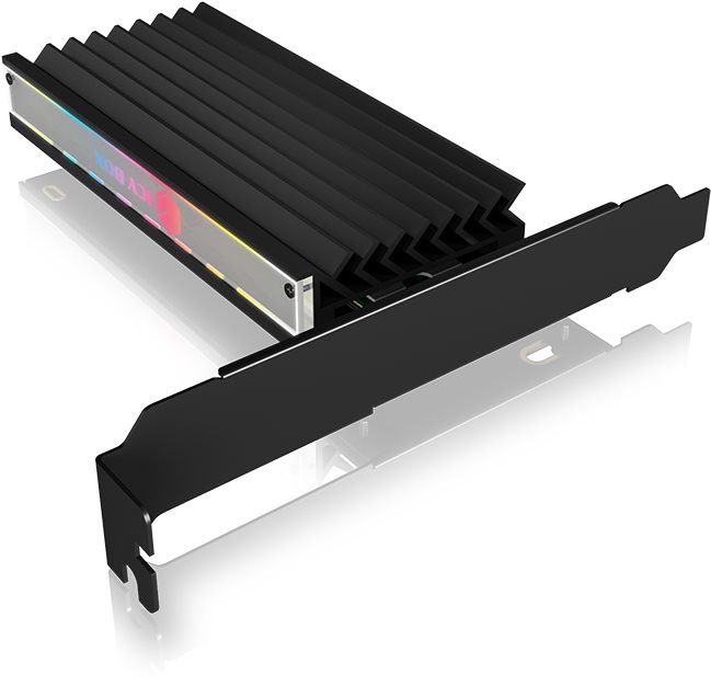 ICY BOX IB-PCI224M2-ARGB ARGB PCIe Extension Card for M.2 NVMe SSD...