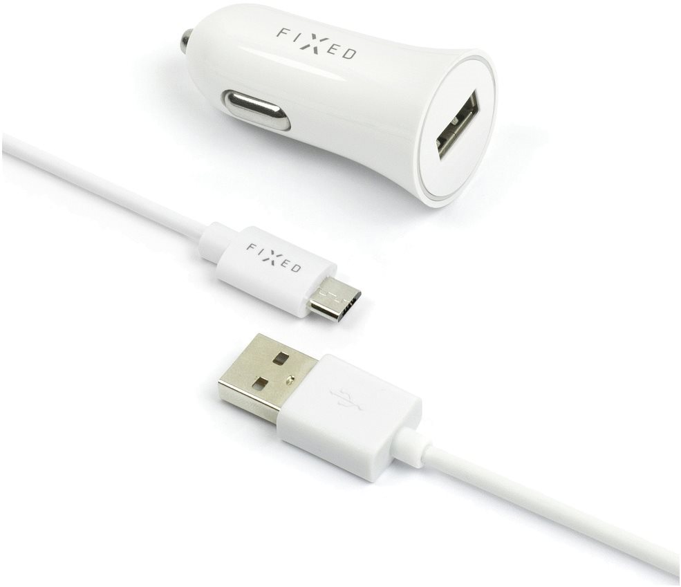 FIXED Rapid Charge Car MicroUSB weiß Auto-Ladegerät