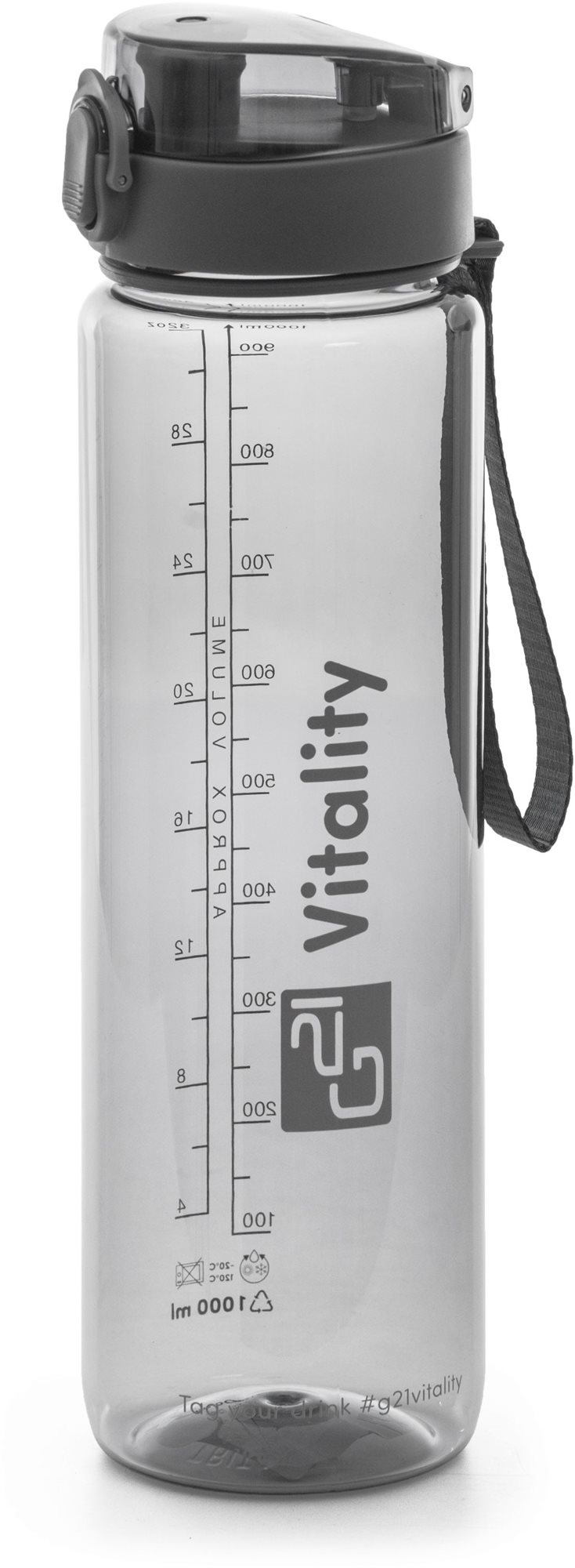G21 Trinkflasche, 1000 ml, grau Trinkflasche