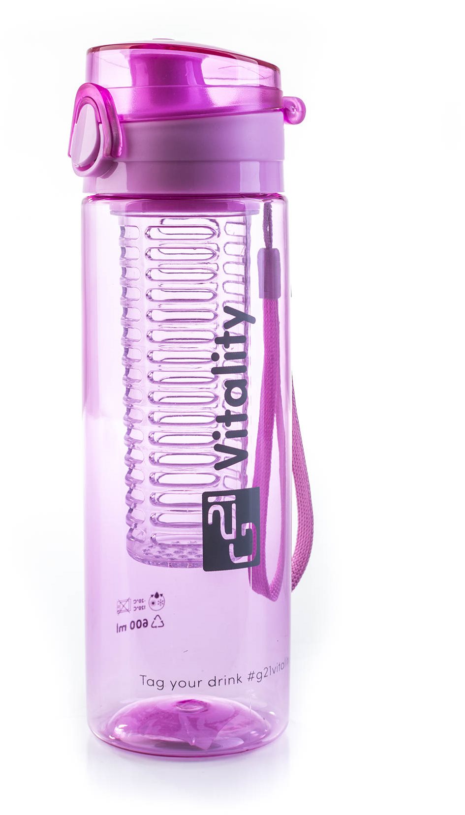 Fľaša G21 na smoothie/juice, 600 ml, fialová Fľaša na vodu