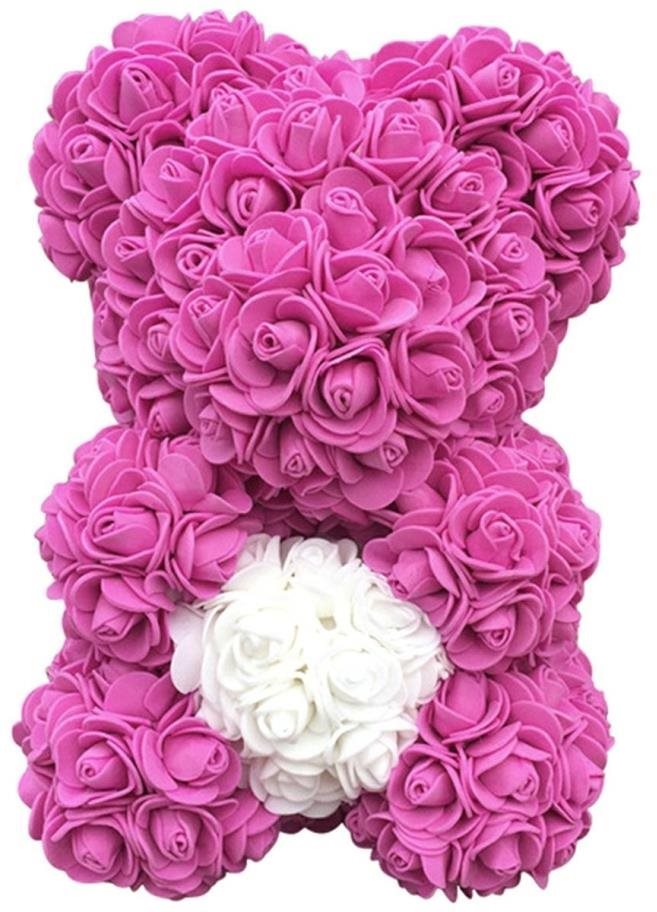 APT Dárkový medvídek z růží 23 cm, růžový Medvedík z ruží
