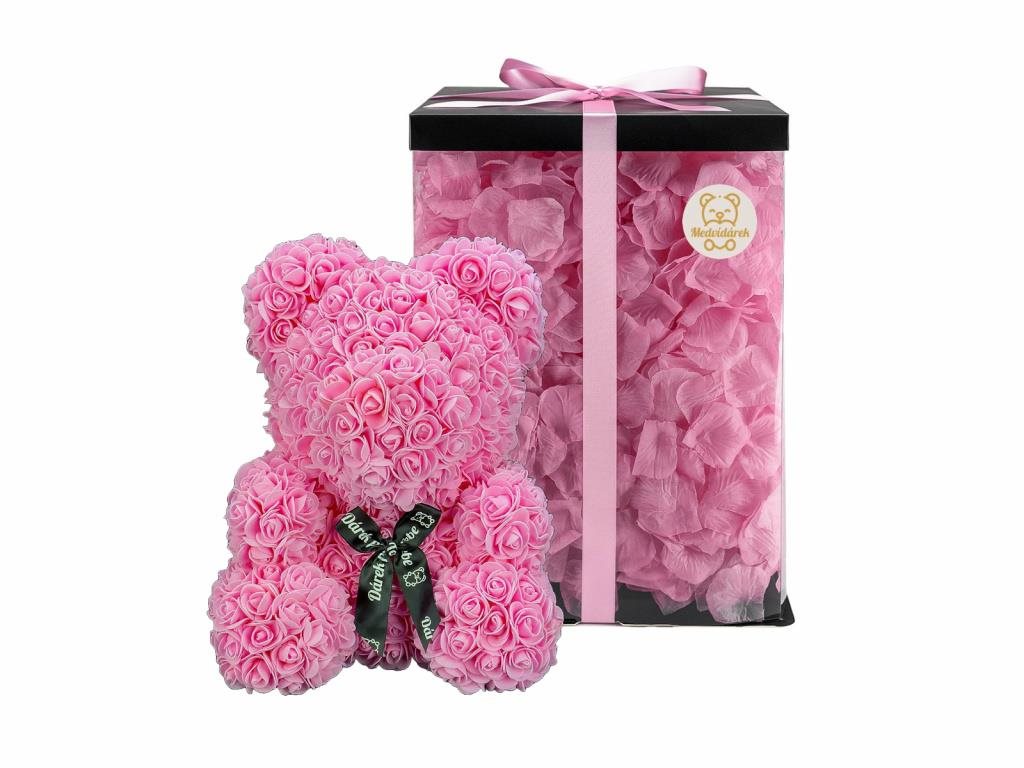 Medvídárek Big Romantic 40 cm ružový Medvedík z ruží