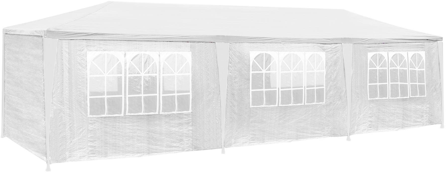 Tectake Skladací pavilón Elasa 9 × 3 m s 8 bočnými stenami, biely...