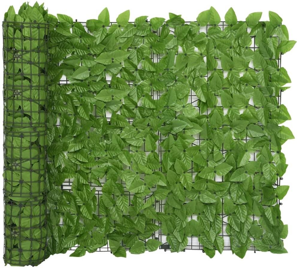 VidaXL Balkónová zástena so zelenými listami 600 × 100 cm Zástena
