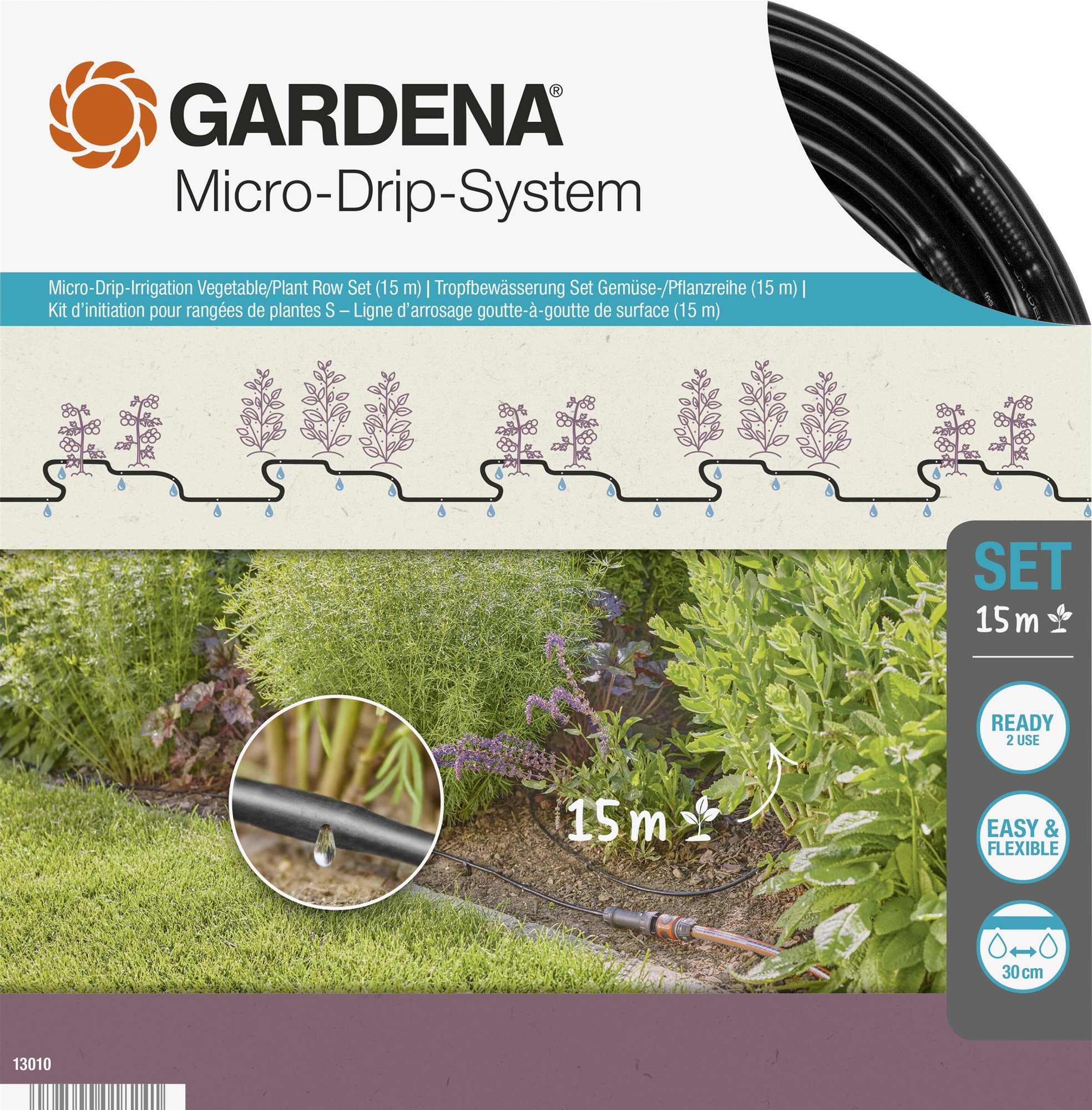 Gardena Micro Drip hadica na zavlažovanie zeleninových...