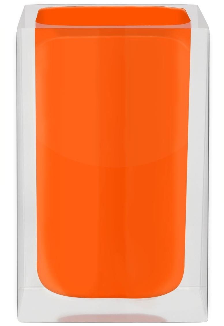 GRUND CUBE – Pohár na zubné kefky 7 × 7 × 11 cm, oranžový Pohár na...