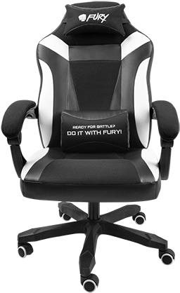 FURY AVENGER M+, čierno-biele Herné kreslo