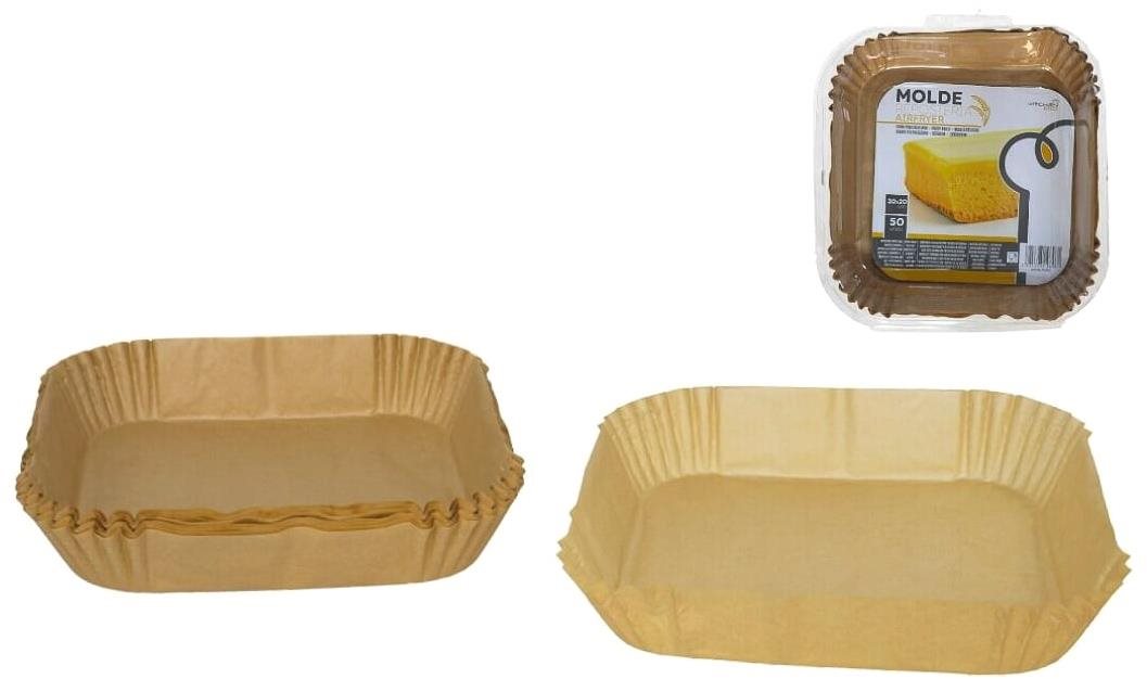 GERIMPORT Backform 20 x 20 cm 50 Stück, Papier Fritteusen-Zubehör